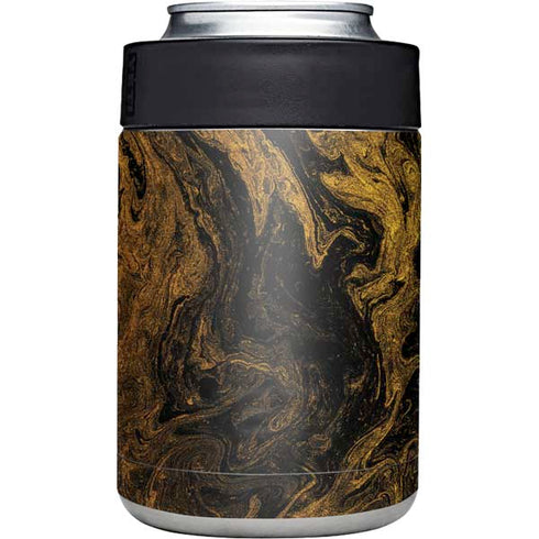 Gold and Black Marble Yeti Colster Can Insulator Skin