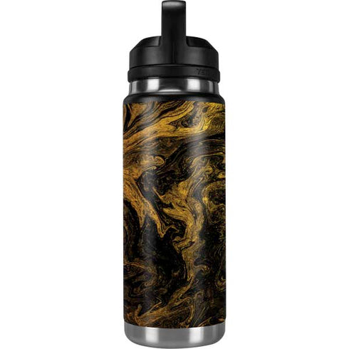 Gold and Black Marble YETI Rambler 26oz Bottle Skin
