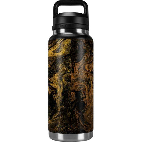 Gold and Black Marble YETI Rambler 36oz Bottle Skin