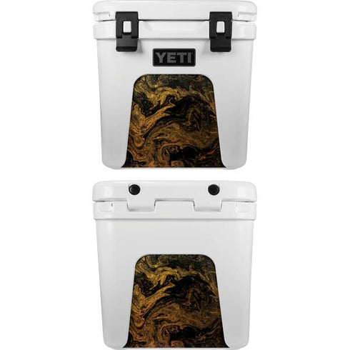 Gold and Black Marble YETI Roadie 24 Hard Cooler Skin