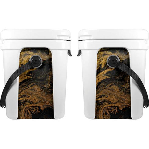 Gold and Black Marble YETI Roadie 24 Hard Cooler Skin