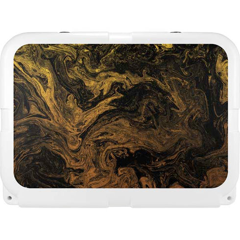 Gold and Black Marble YETI Tundra 35 Hard Cooler Skin