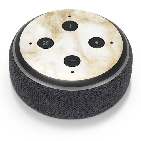 Gold and White Marble Amazon Echo Dot Skin