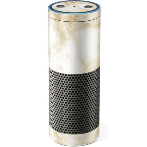 Gold and White Marble Amazon Echo Skin