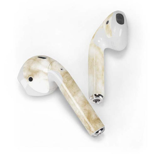 Gold and White Marble Apple AirPods 2 Skin