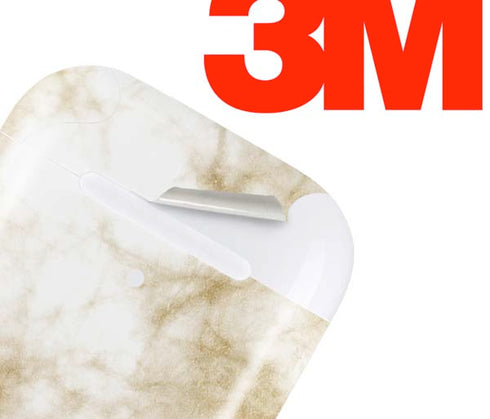 Gold and White Marble Apple AirPods 2 Skin