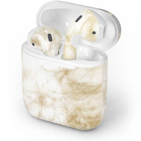 Gold and White Marble Apple AirPods 2 Skin