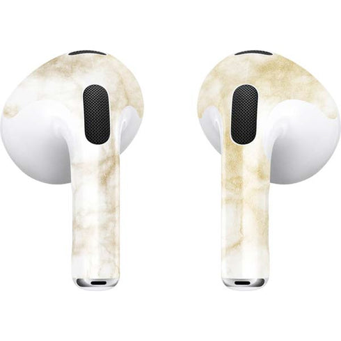 Gold and White Marble Apple AirPods (3rd Gen 2021) Skin
