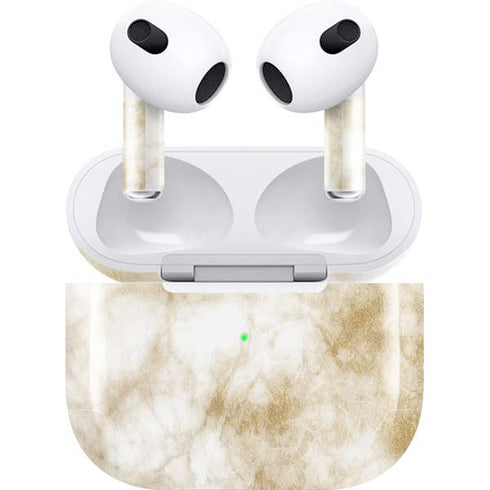 Gold and White Marble Apple AirPods (3rd Gen 2021) Skin