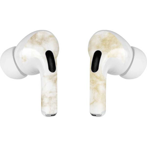 Gold and White Marble Apple AirPods Pro Skin