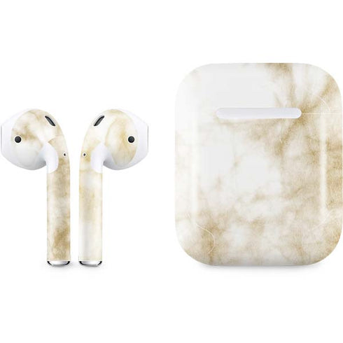 Gold and White Marble Apple AirPods Skin