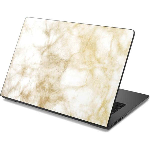Gold and White Marble Dell Chromebook Skin