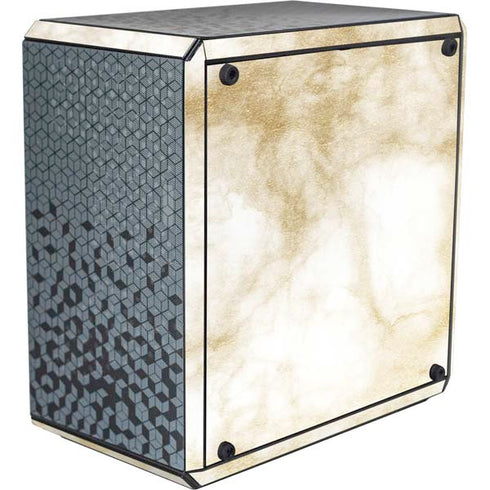 Gold and White Marble Cooler Master MasterBox Q300L Mini Tower Skin