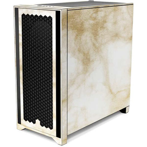 Gold and White Marble Corsair 4000D Tempered Glass Mid-Tower ATX Case Skin