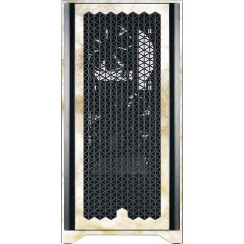 Gold and White Marble Corsair 4000D Tempered Glass Mid-Tower ATX Case Skin
