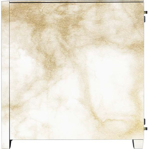 Gold and White Marble Corsair 4000D Tempered Glass Mid-Tower ATX Case Skin