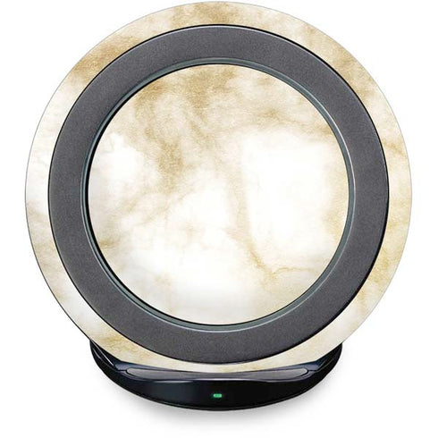 Gold and White Marble Fast Charge Wireless Charging Stand Skin