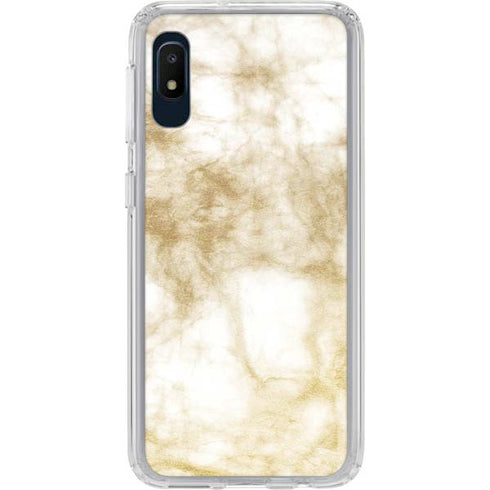 Gold and White Marble Galaxy A10e Clear Case