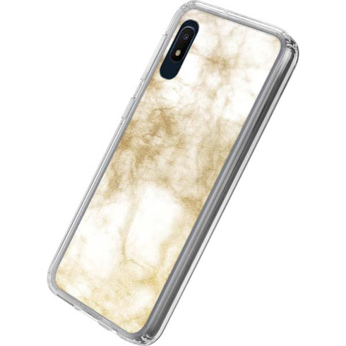 Gold and White Marble Galaxy A10e Clear Case