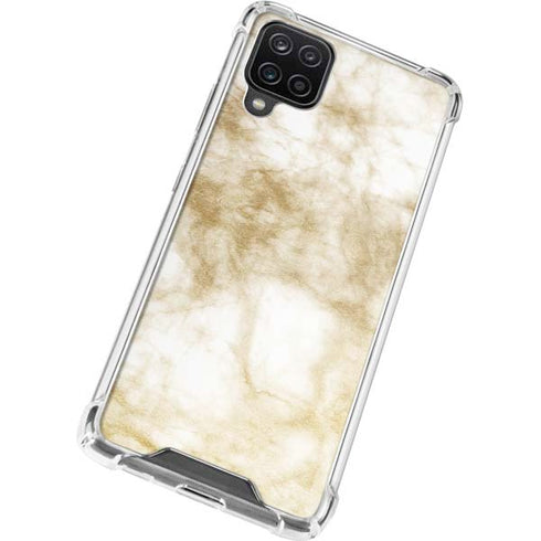 Gold and White Marble Galaxy A12 Clear Case