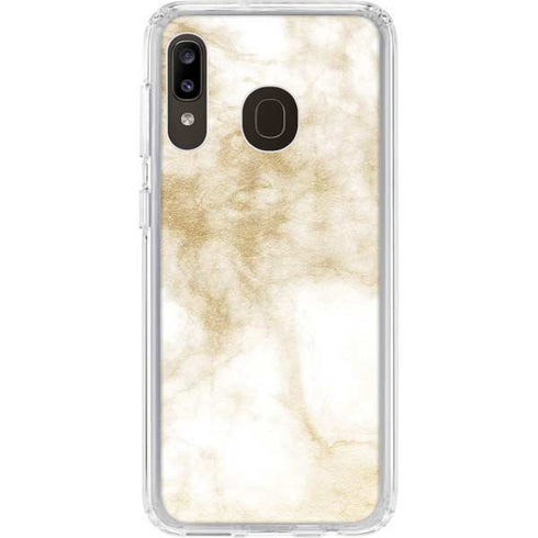 Gold and White Marble Galaxy A20 Clear Case