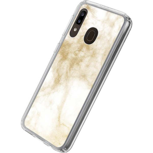 Gold and White Marble Galaxy A20 Clear Case