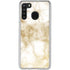 Gold and White Marble Galaxy A21 Clear Case