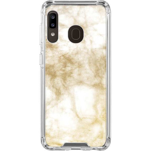 Gold and White Marble Galaxy A30 Clear Case
