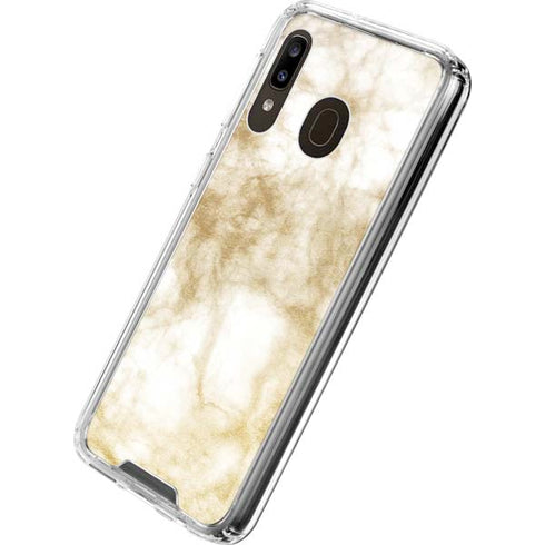 Gold and White Marble Galaxy A30 Clear Case