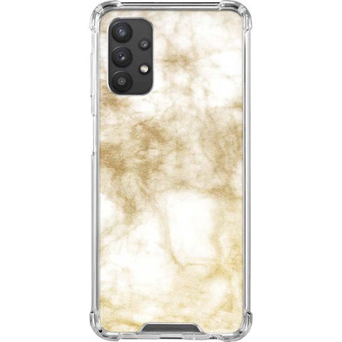 Gold and White Marble Galaxy A32 5G Clear Case