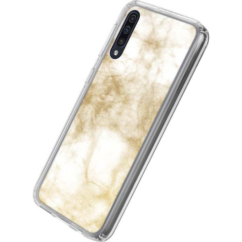 Gold and White Marble Galaxy A50 Clear Case