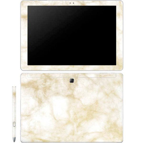 Gold and White Marble Galaxy Book 12in Skin
