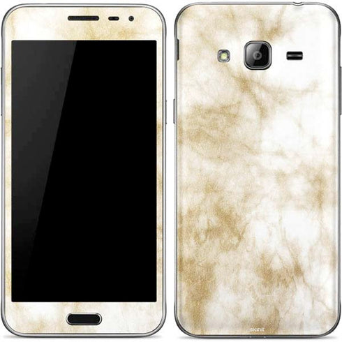 Gold and White Marble Galaxy J3 Skin