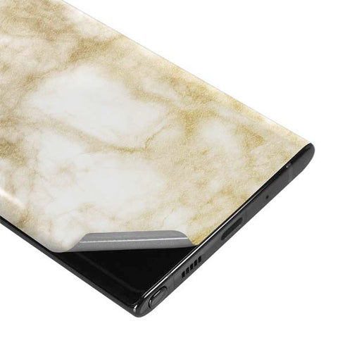 Gold and White Marble Galaxy Note 10 Plus Skin
