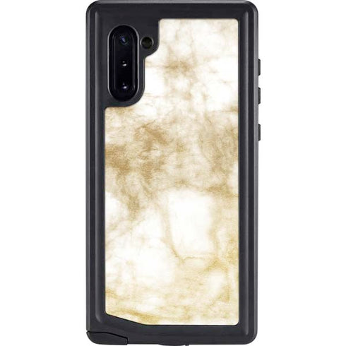Gold and White Marble Galaxy Note 10 Waterproof Case