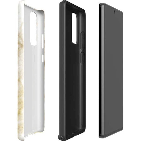 Gold and White Marble Galaxy Note20 5G Pro Case