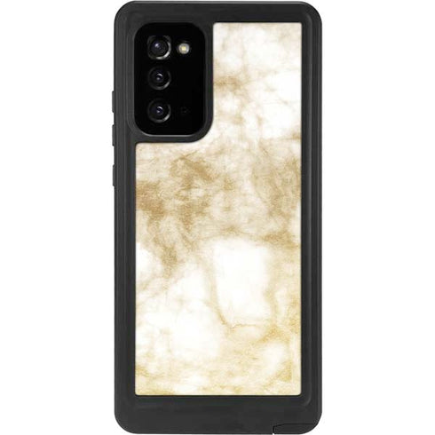 Gold and White Marble Galaxy Note20 5G Waterproof Case