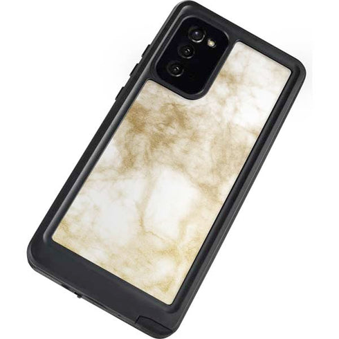 Gold and White Marble Galaxy Note20 5G Waterproof Case