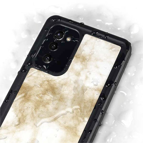 Gold and White Marble Galaxy Note20 5G Waterproof Case