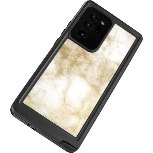 Gold and White Marble Galaxy Note20 Ultra 5G Waterproof Case