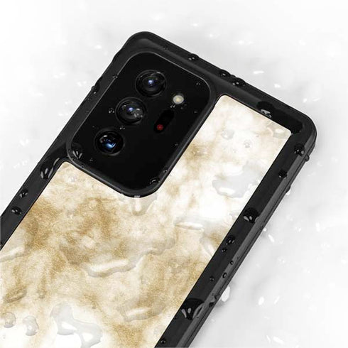 Gold and White Marble Galaxy Note20 Ultra 5G Waterproof Case