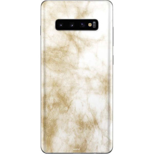 Gold and White Marble Galaxy S10 Plus Skin