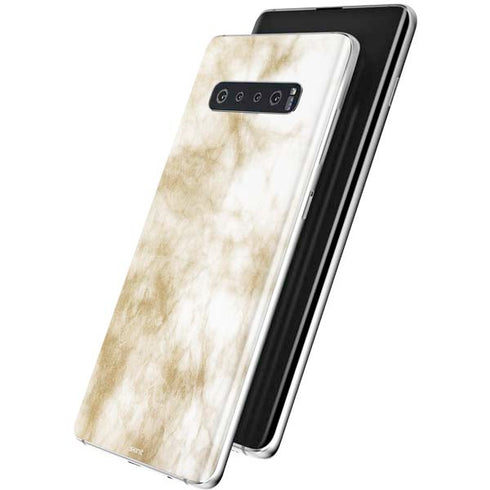 Gold and White Marble Galaxy S10 Plus Skin