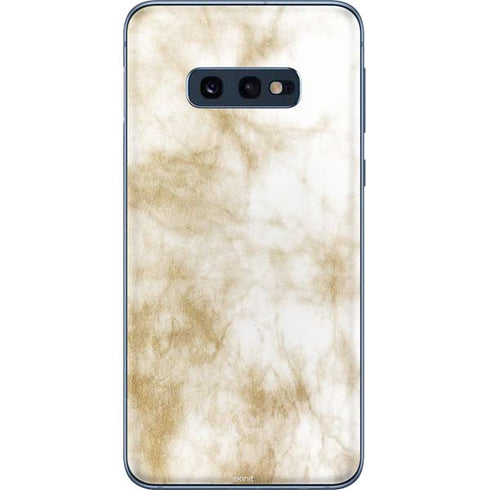 Gold and White Marble Galaxy S10e Skin