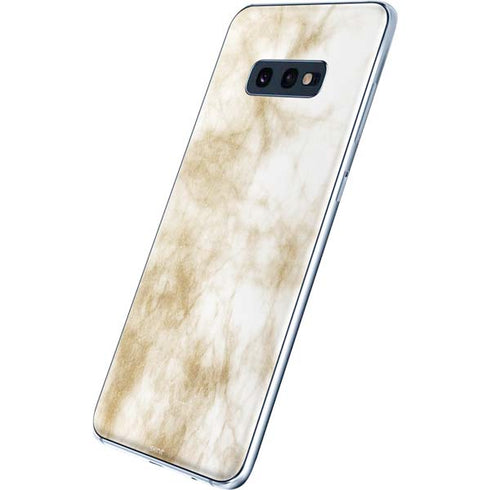 Gold and White Marble Galaxy S10e Skin