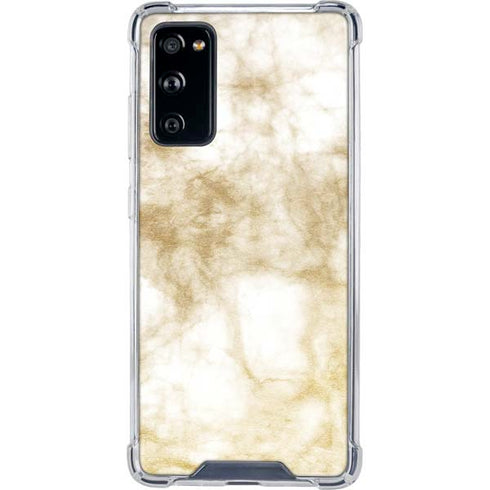 Gold and White Marble Galaxy S20 FE Clear Case