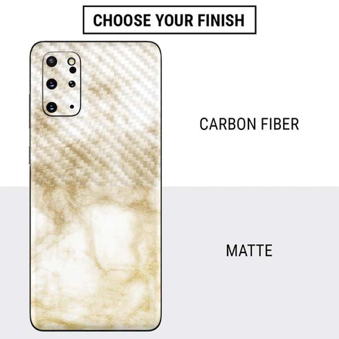 Gold and White Marble Galaxy S20 Plus Skin