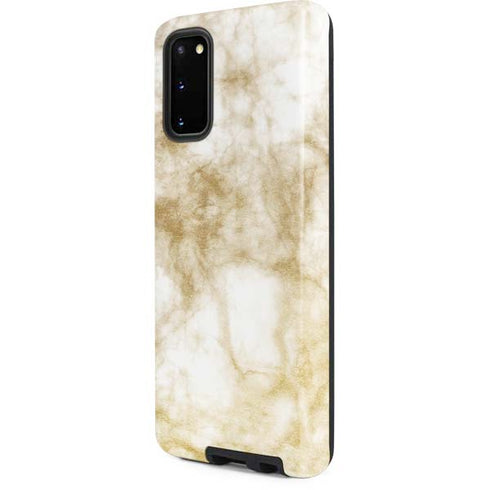 Gold and White Marble Galaxy S20 Pro Case