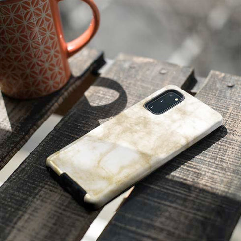 Gold and White Marble Galaxy S20 Pro Case
