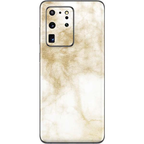 Gold and White Marble Galaxy S20 Ultra 5G Skin